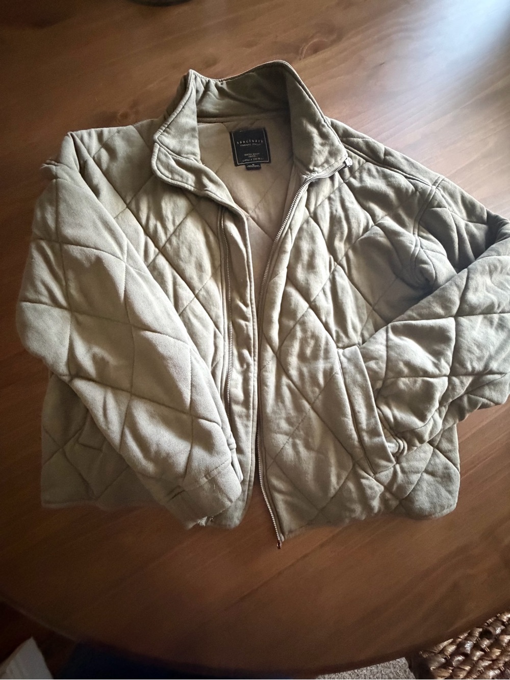 Sanctuary Quilted Diamond Puffer Jacket - Taupe